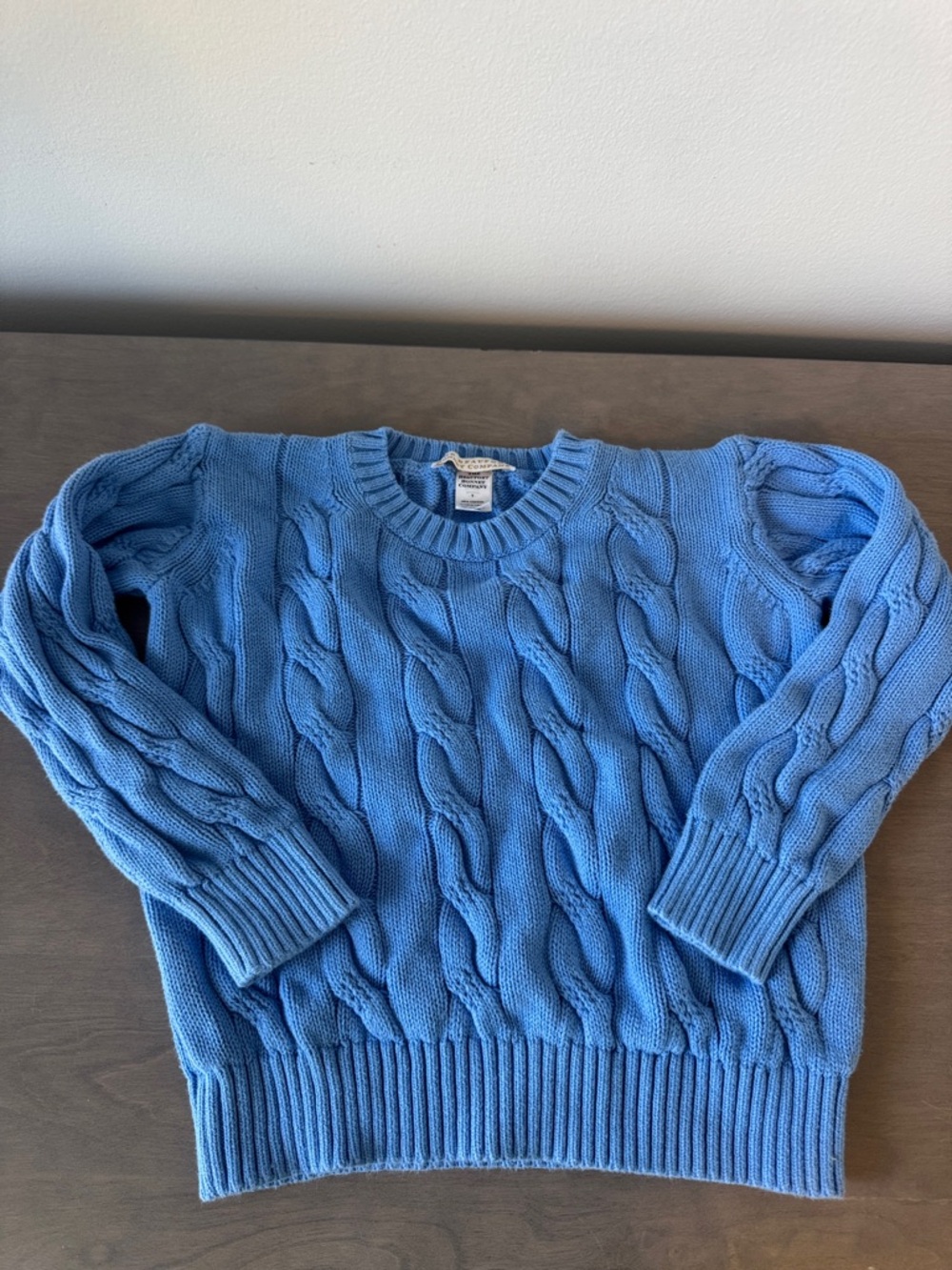 Men's Cable Knit Crewneck Sweater - Cornflower Blue